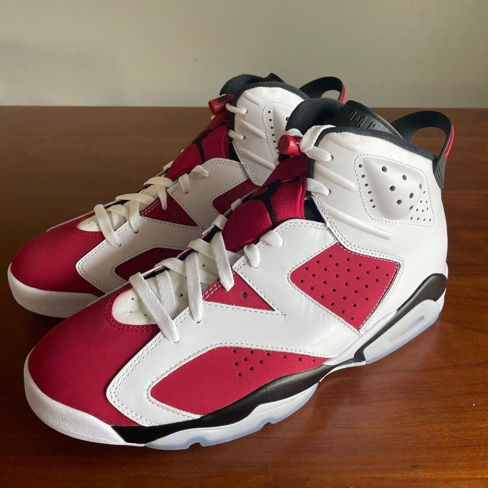 Nike Air Jordan 6 'Carmine' White Red Black CT8529-106 Mens B-GRADE Size 12 - Picture 5 of 8